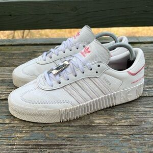 adidas Samba White and Pink Sneakers